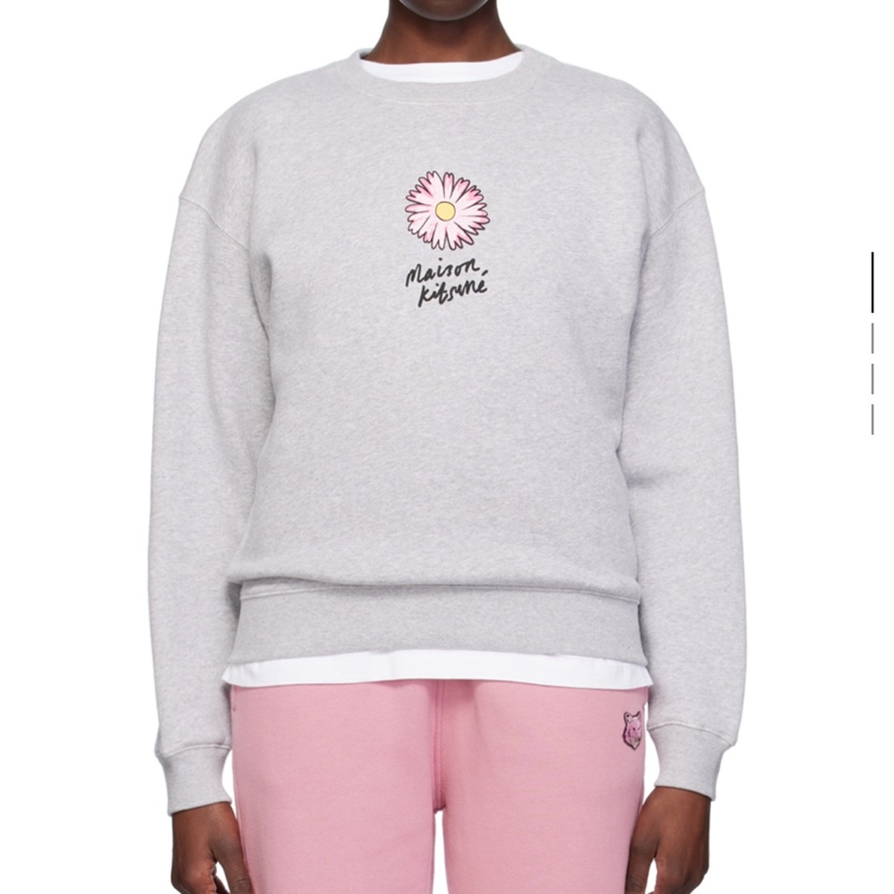 MAISON KITSUNÉ Gray Floating Flower Sweatshirt